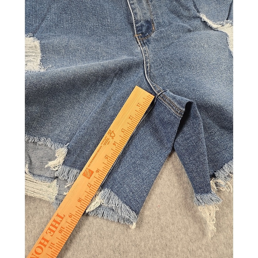 Rue 21 Womens Size 22 Denim High Rise Cut Off Jean Shorts Blue Distressed NWT - Picture 7 of 7